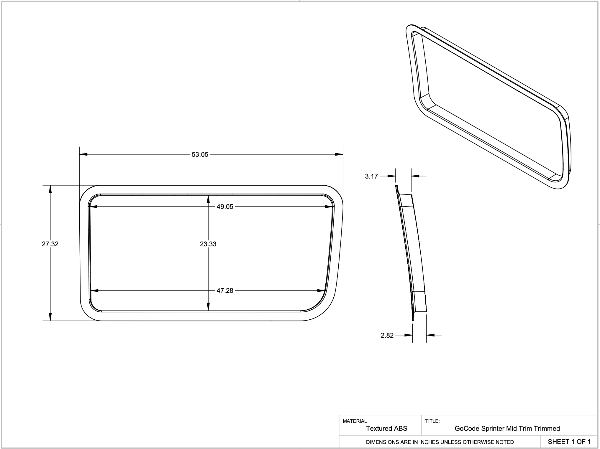 Mercedes Sprinter Universal Driver Mid Trim Ring